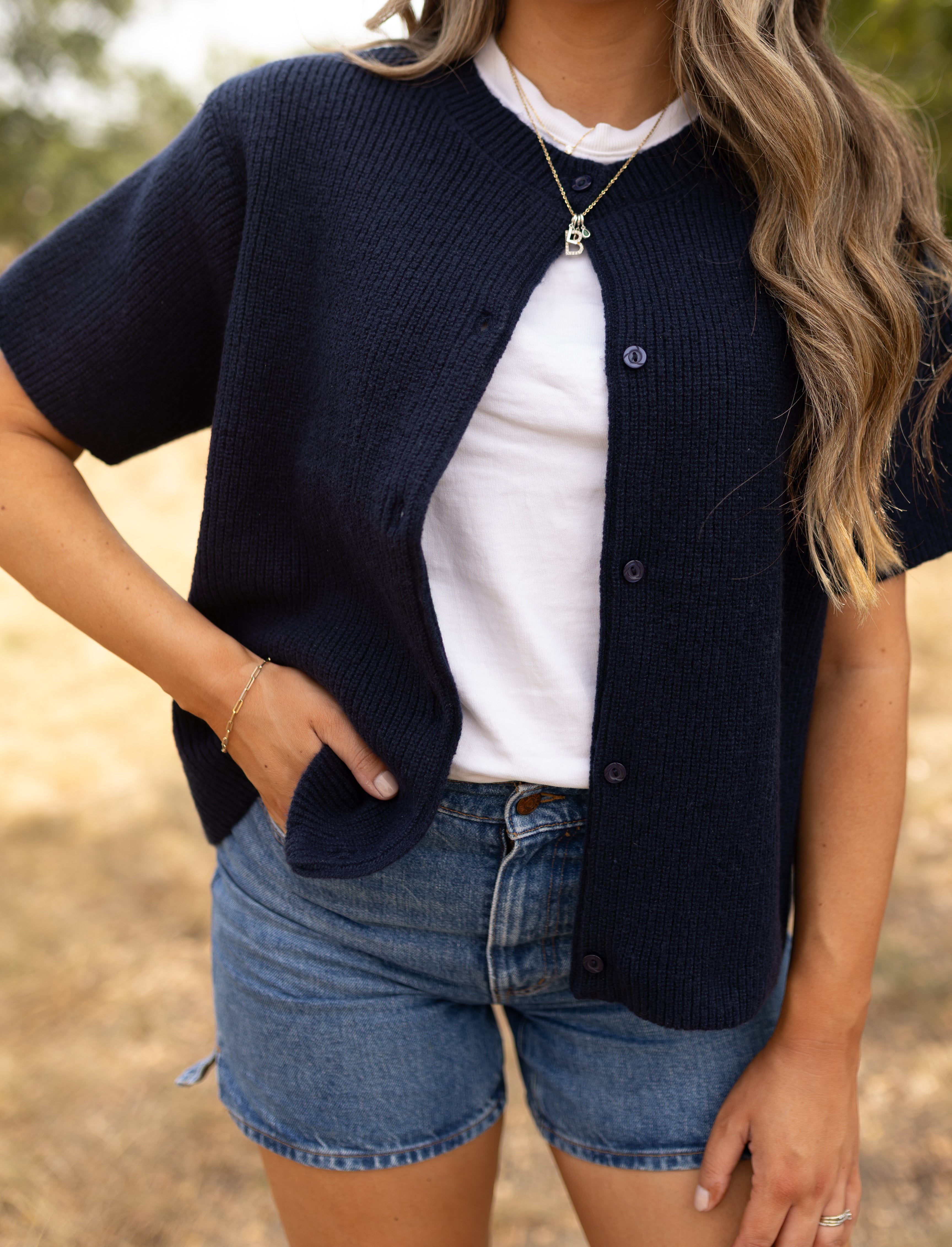 It Girl Sweater Cardigan Navy