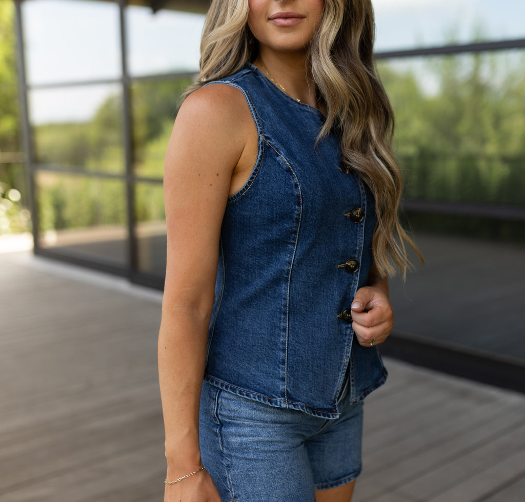 Denim Button Up Top