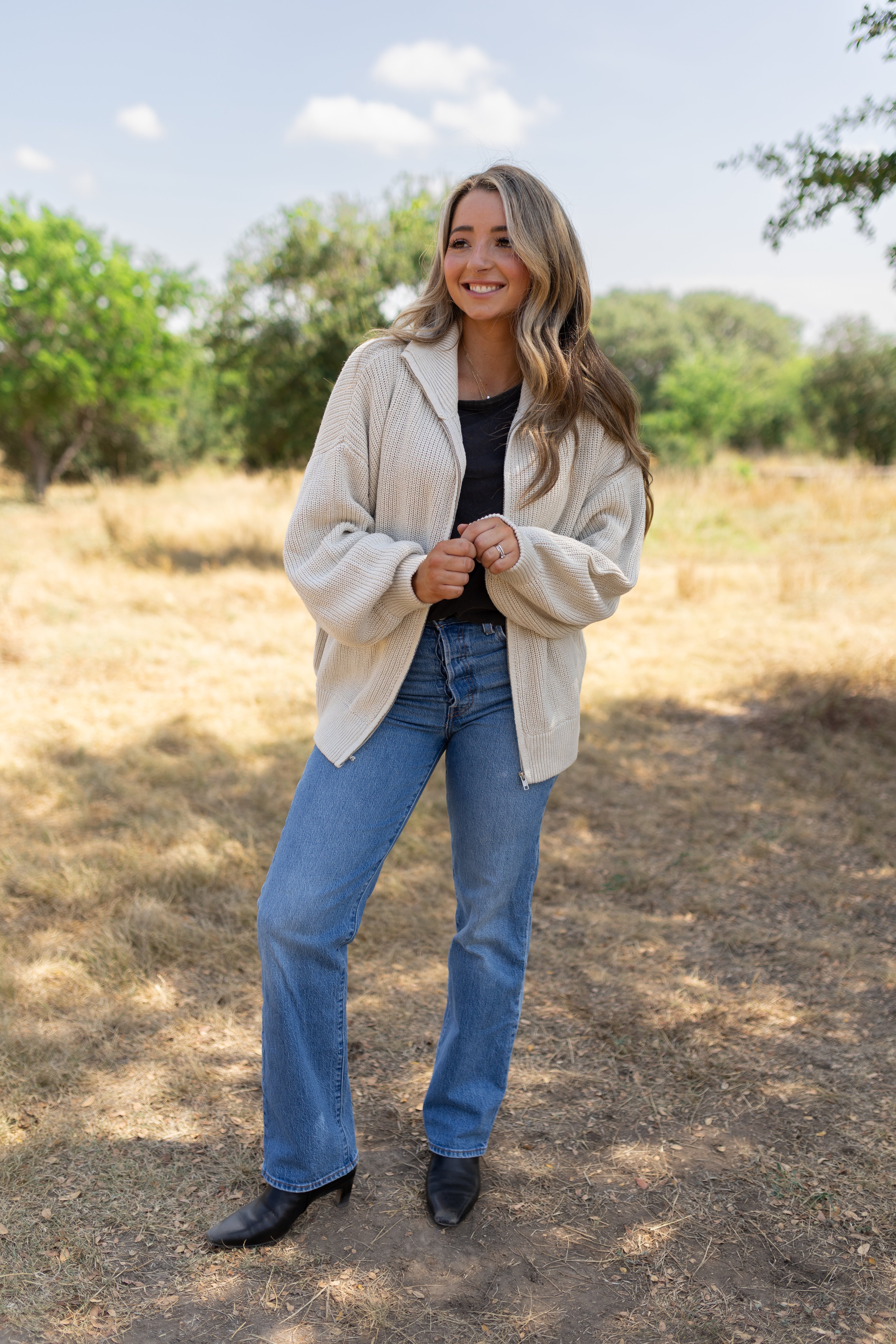 The Oversized Zip-Up Cardigan